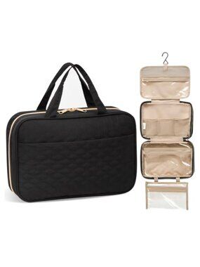 Hanging Travel Toiletry Cosmetic Bag Polyester-Cotton Expandable